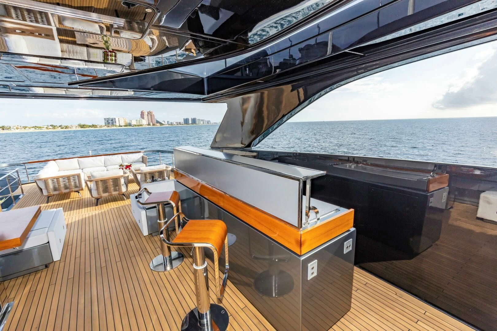 a boat on a deck aboard NO SURRENDER Yacht for Sale