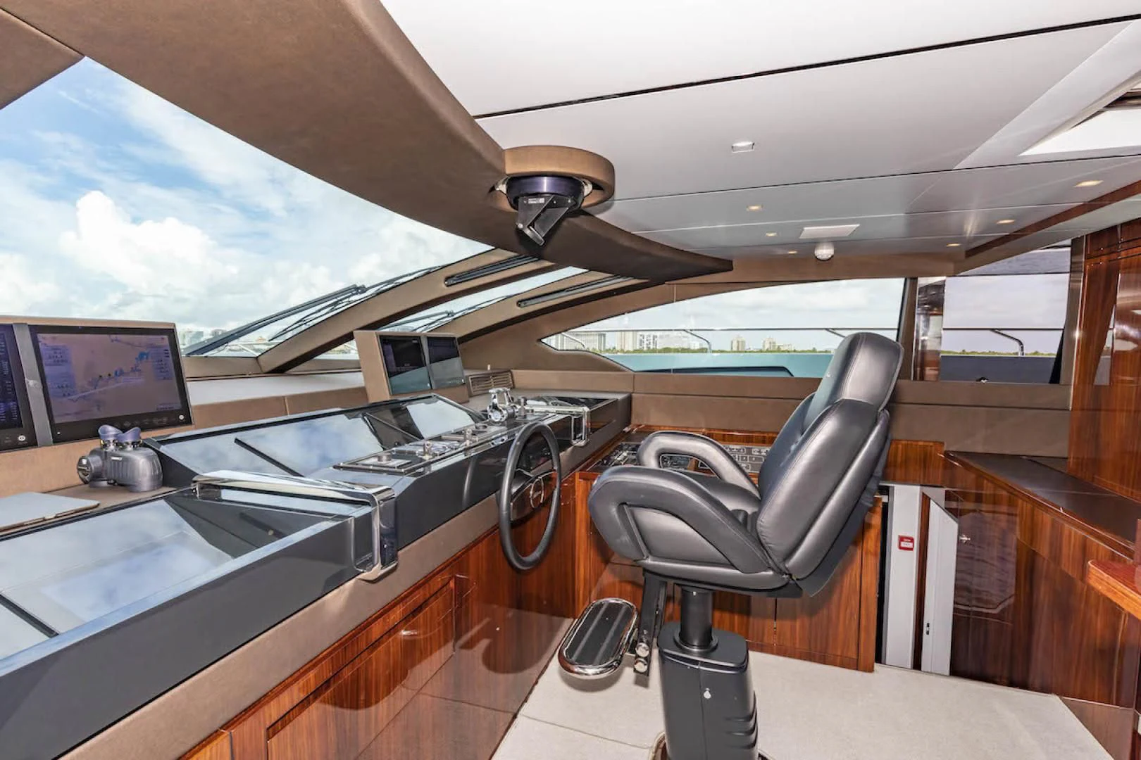a cockpit of an airplane aboard NO SURRENDER Yacht for Sale