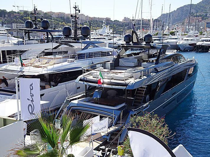 several boats are parked in the water aboard NO SURRENDER Yacht for Sale