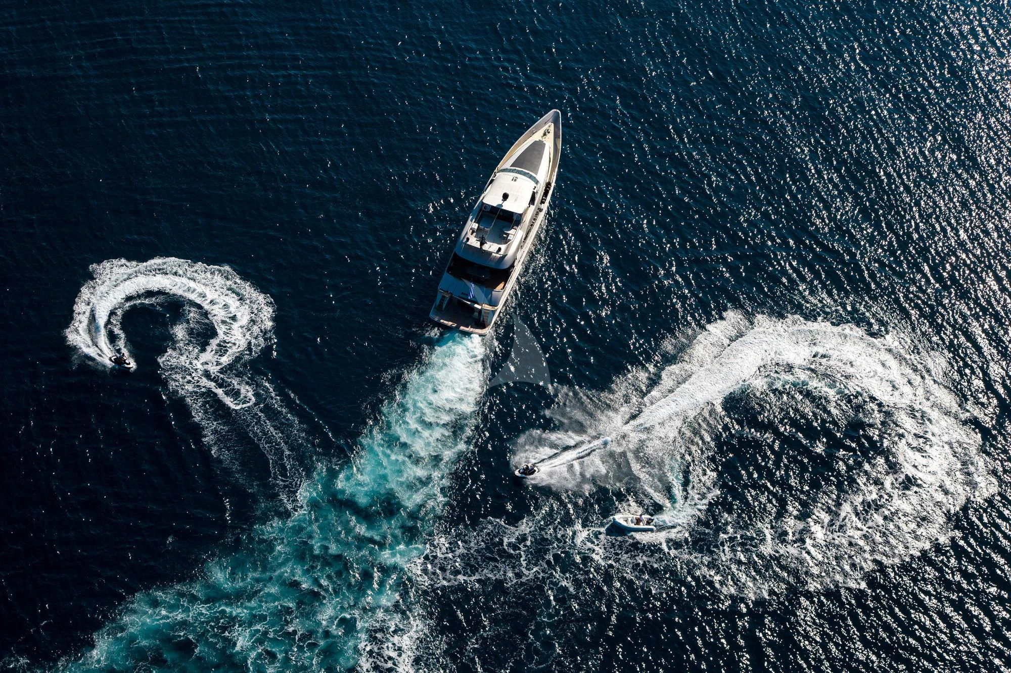 a boat in the water aboard PANDION Yacht for Charter