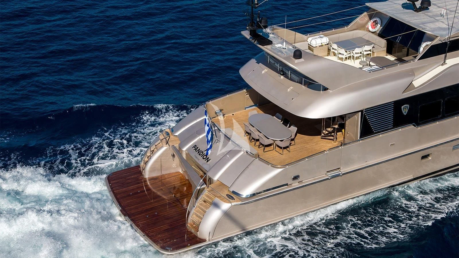 a boat on the water aboard PANDION Yacht for Charter