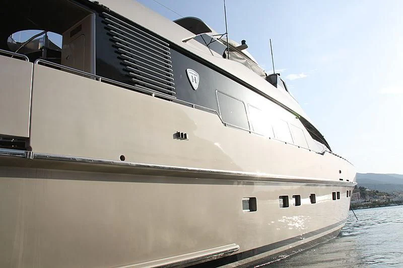 a large white yacht aboard PANDION Yacht for Charter