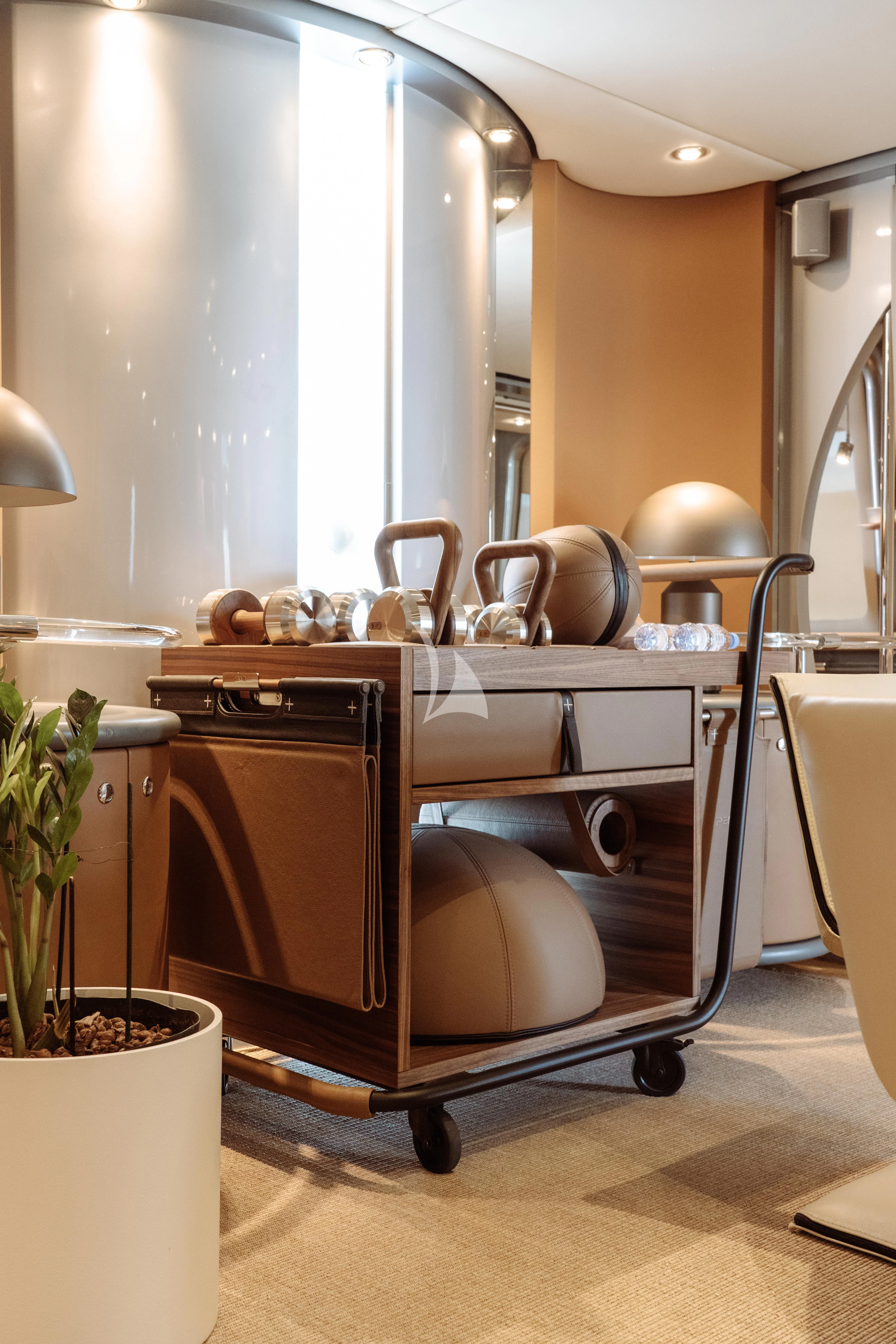 a kitchen with a large oven aboard PANDION Yacht for Charter