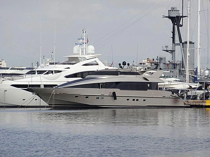 a large white yacht aboard PANDION Yacht for Charter