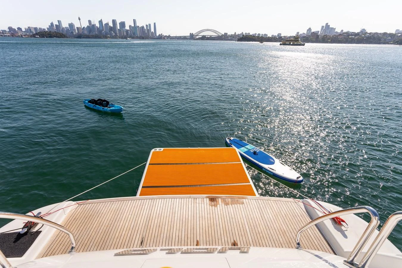 a boat on the water aboard YOLO Yacht for Sale