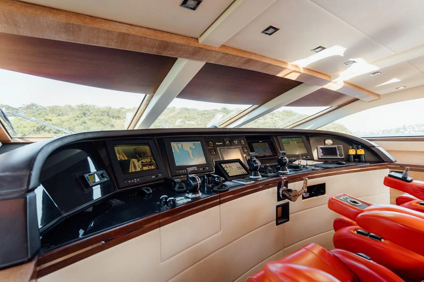 inside of a car aboard YOLO Yacht for Sale