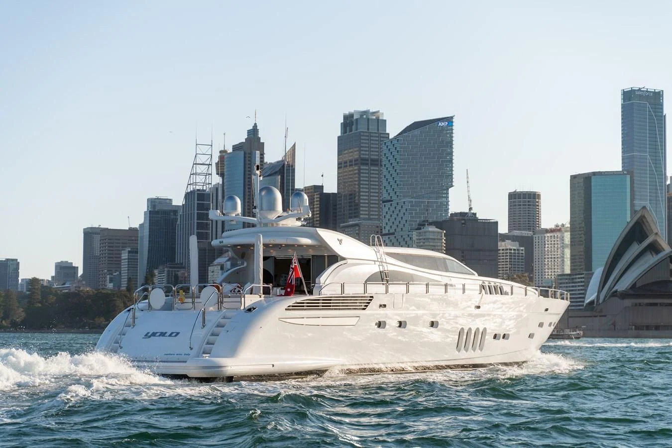 a boat on the water aboard YOLO Yacht for Sale