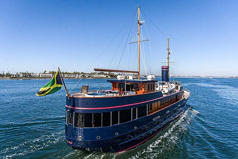 a boat in the water aboard LADY BAHI Yacht for Sale