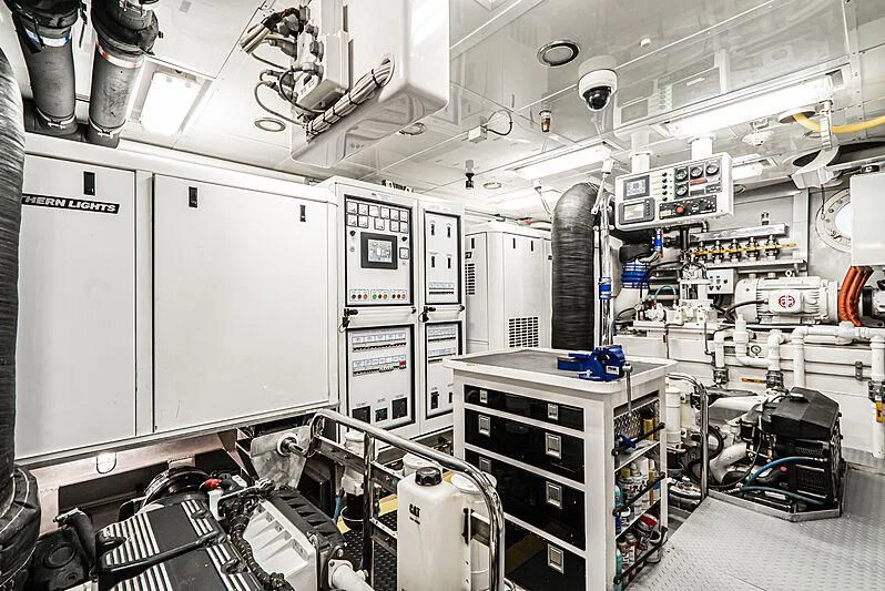 a room with machinery and equipment aboard LADY BAHI Yacht for Sale