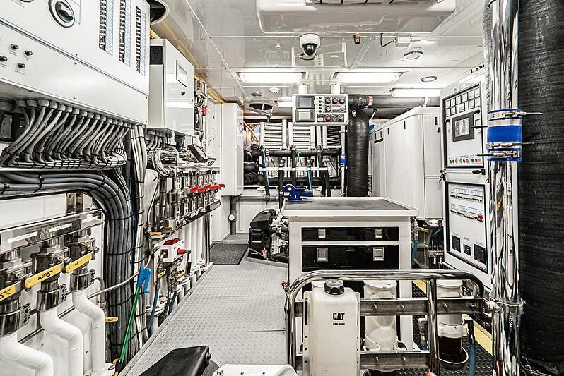 a room with machinery aboard LADY BAHI Yacht for Sale