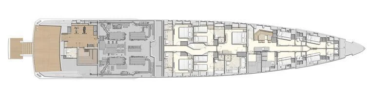a computer generated image of a house aboard ORION Yacht for Sale