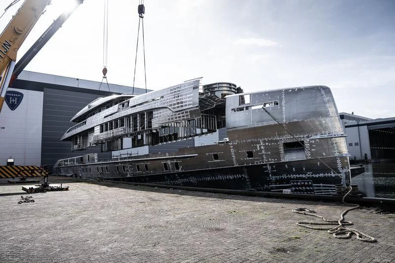 a large metal structure outside of a building aboard ORION Yacht for Sale