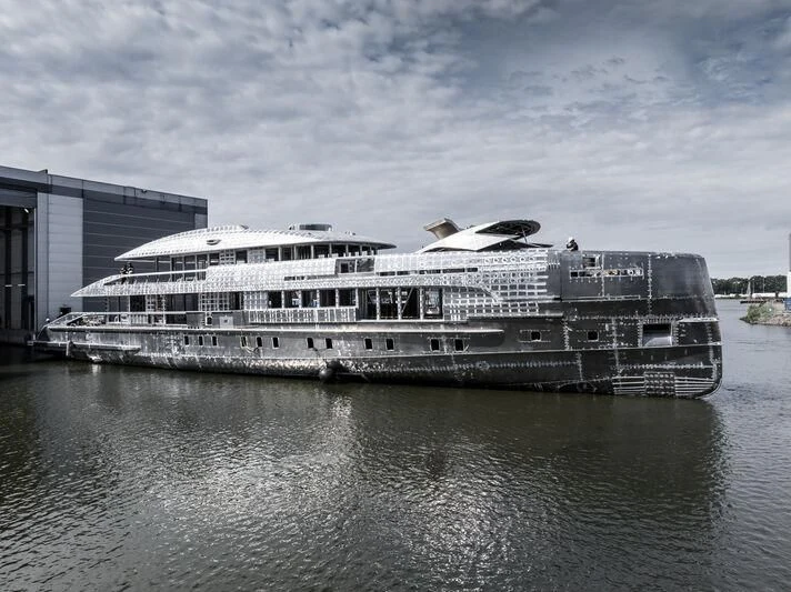 a cruise ship in the water aboard ORION Yacht for Sale