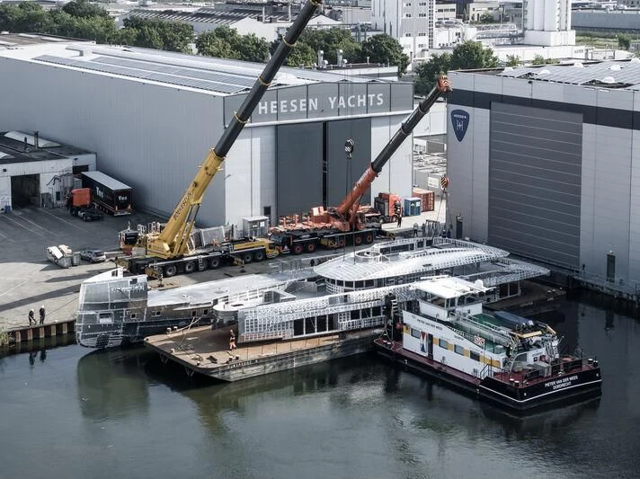 a boat docked at a port aboard ORION Yacht for Sale