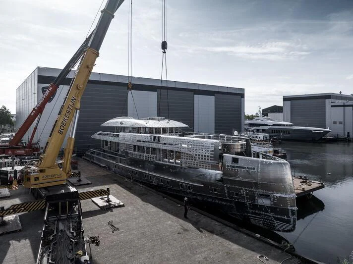 a building being constructed aboard ORION Yacht for Sale