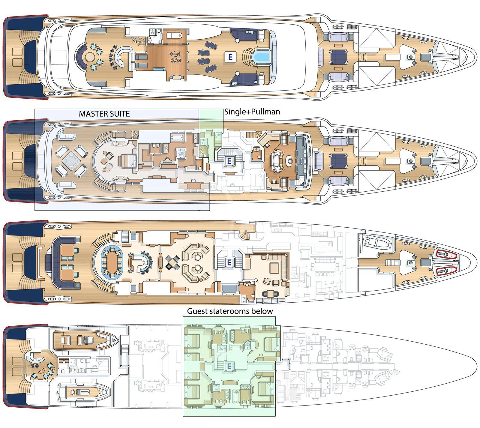 diagram, engineering drawing aboard SYCARA V Yacht for Sale