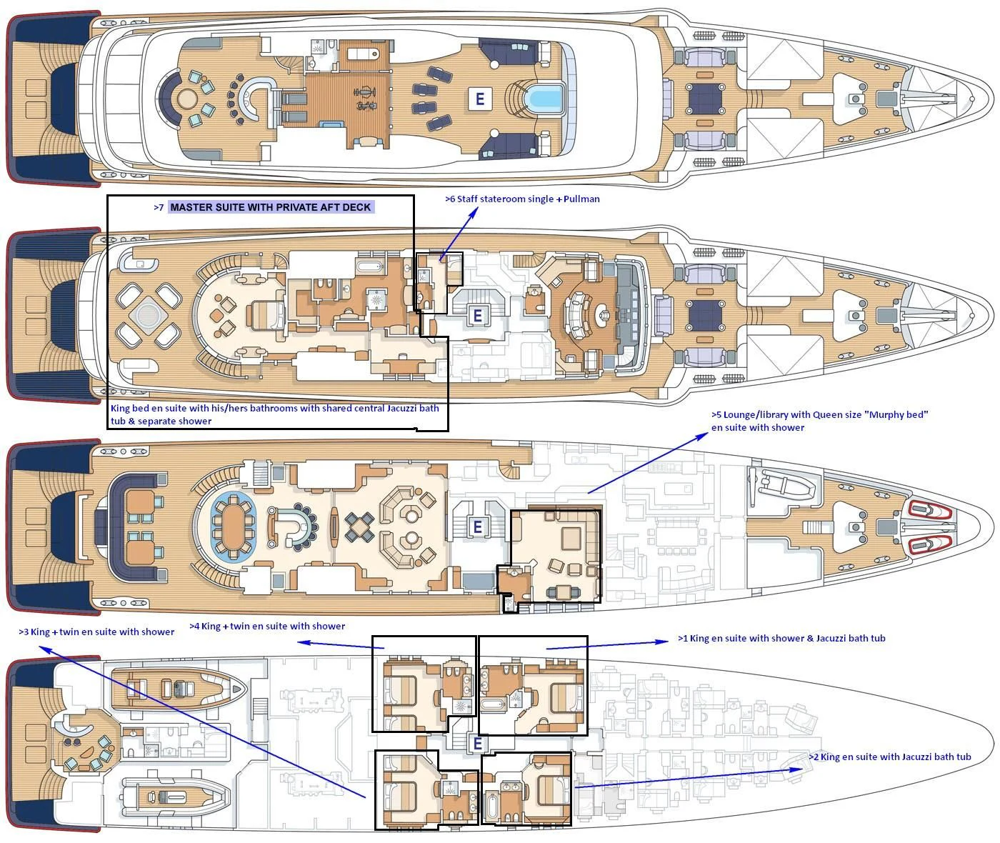 diagram, engineering drawing aboard SYCARA V Yacht for Sale