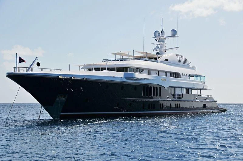 a large boat in the water aboard SYCARA V Yacht for Sale