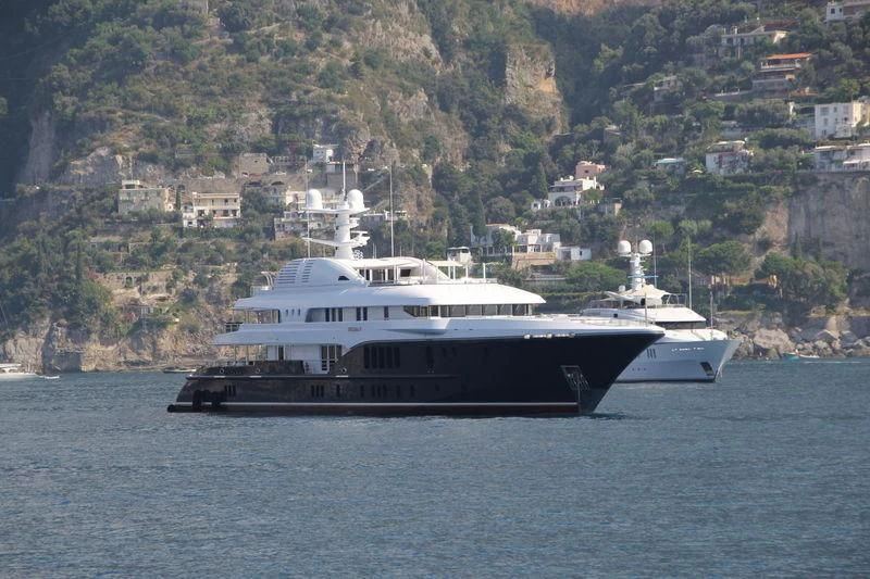 a large boat in the water aboard SYCARA V Yacht for Sale