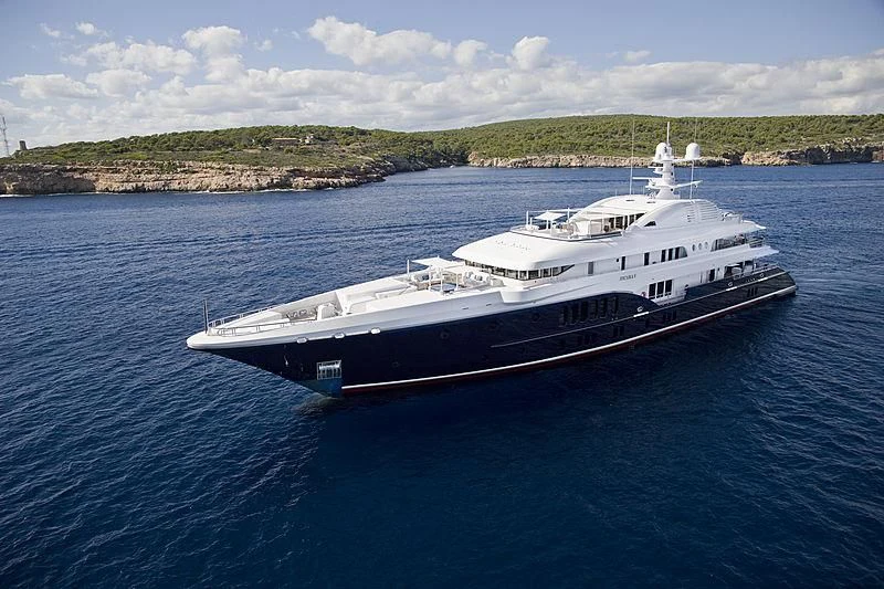 a large ship in the water aboard SYCARA V Yacht for Sale
