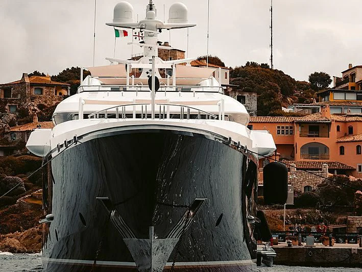 a large white ship aboard SYCARA V Yacht for Sale