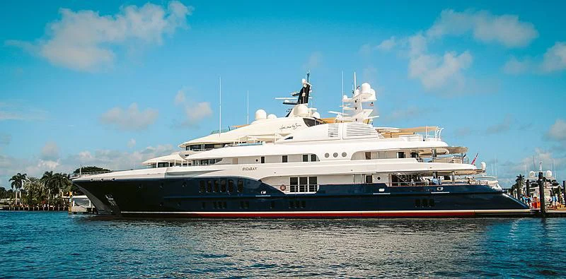 a large ship in the water aboard SYCARA V Yacht for Sale