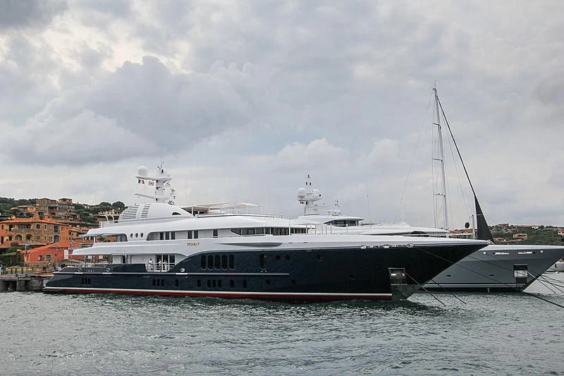 a large boat in the water aboard SYCARA V Yacht for Sale