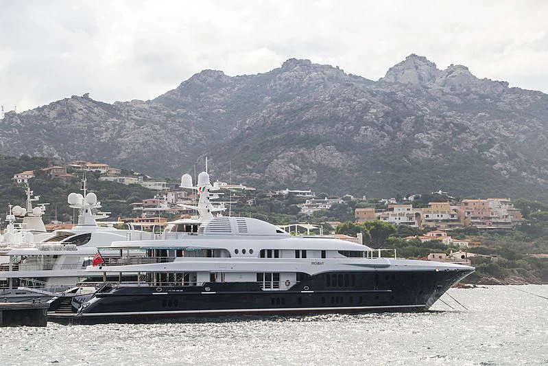 a large boat in the water aboard SYCARA V Yacht for Sale