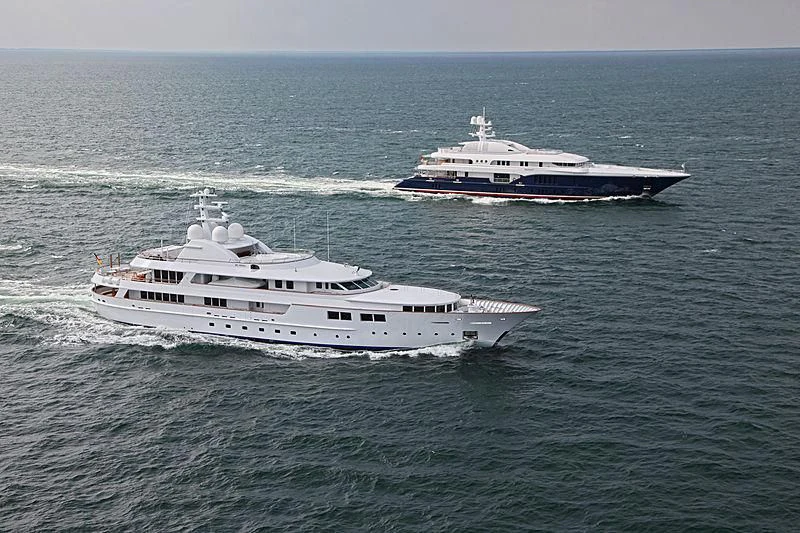 a couple of boats in the ocean aboard SYCARA V Yacht for Sale