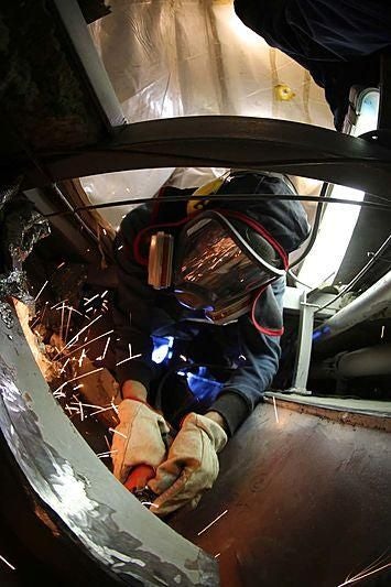 a person in a car aboard BOADICEA Yacht for Sale