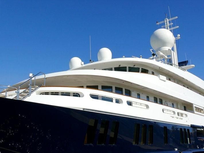 a large white boat aboard BOADICEA Yacht for Sale