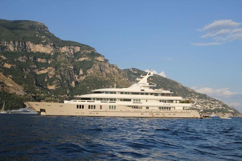 a white yacht on the water aboard BOADICEA Yacht for Sale