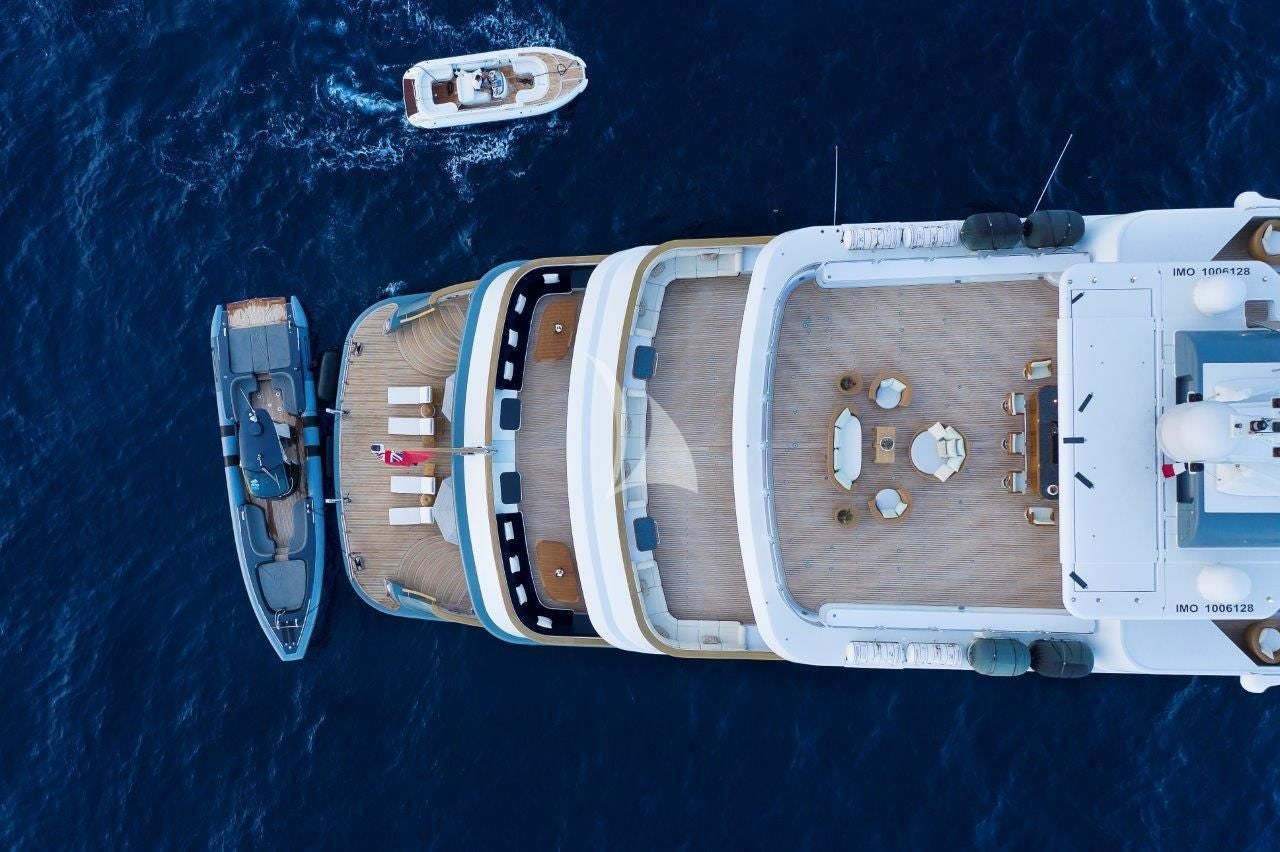 a satellite in space aboard BOADICEA Yacht for Sale