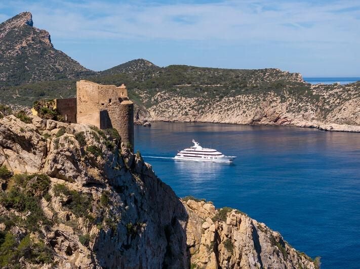 a boat sailing on the water aboard BOADICEA Yacht for Sale