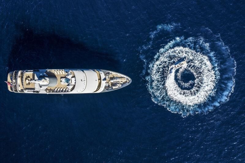 a close-up of a logo aboard BOADICEA Yacht for Sale