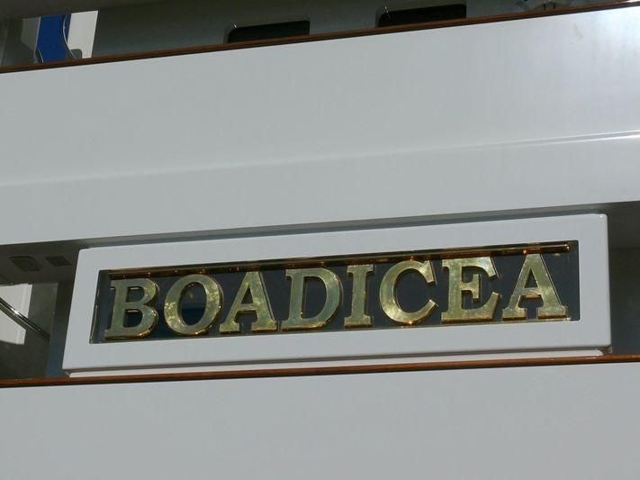 a sign on a wall aboard BOADICEA Yacht for Sale