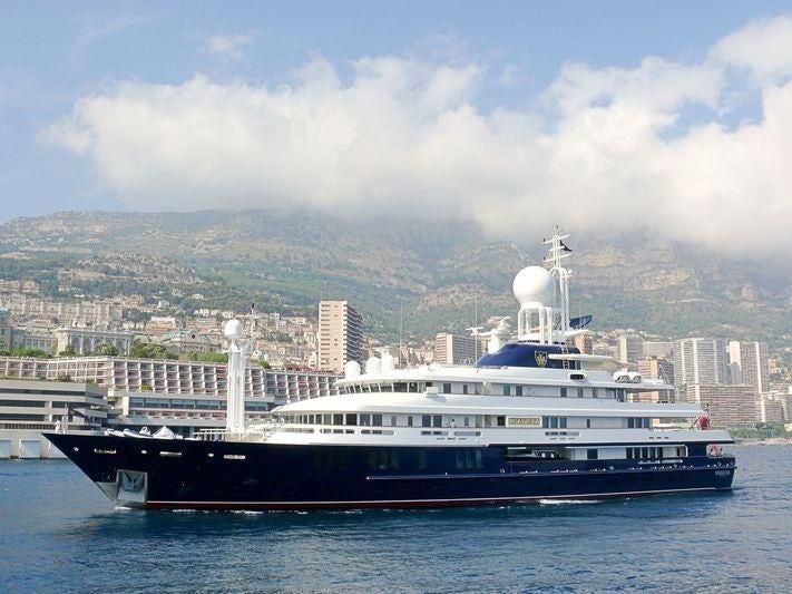 a large boat in the water aboard BOADICEA Yacht for Sale