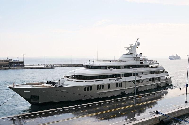 a large white yacht aboard BOADICEA Yacht for Sale