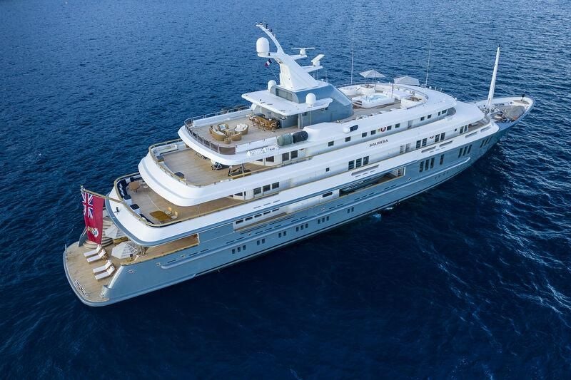 a ship in the water aboard BOADICEA Yacht for Sale