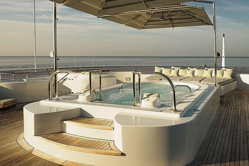 a large white sink in a room aboard BOADICEA Yacht for Sale