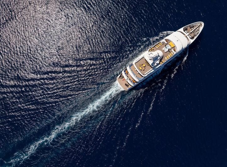 a satellite in space aboard BOADICEA Yacht for Sale