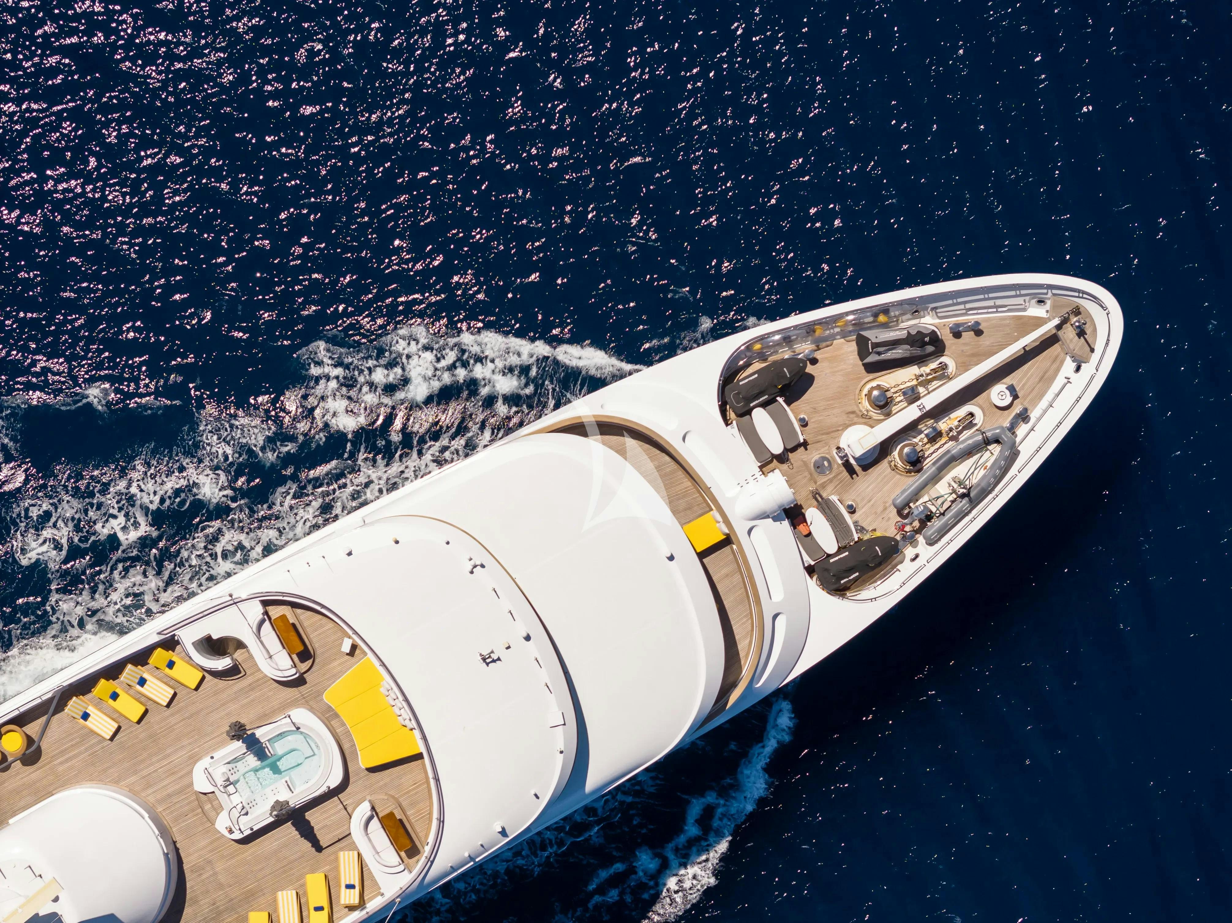 a space shuttle flying over earth aboard BOADICEA Yacht for Sale