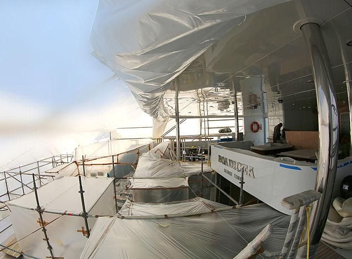 a boat on the water aboard BOADICEA Yacht for Sale