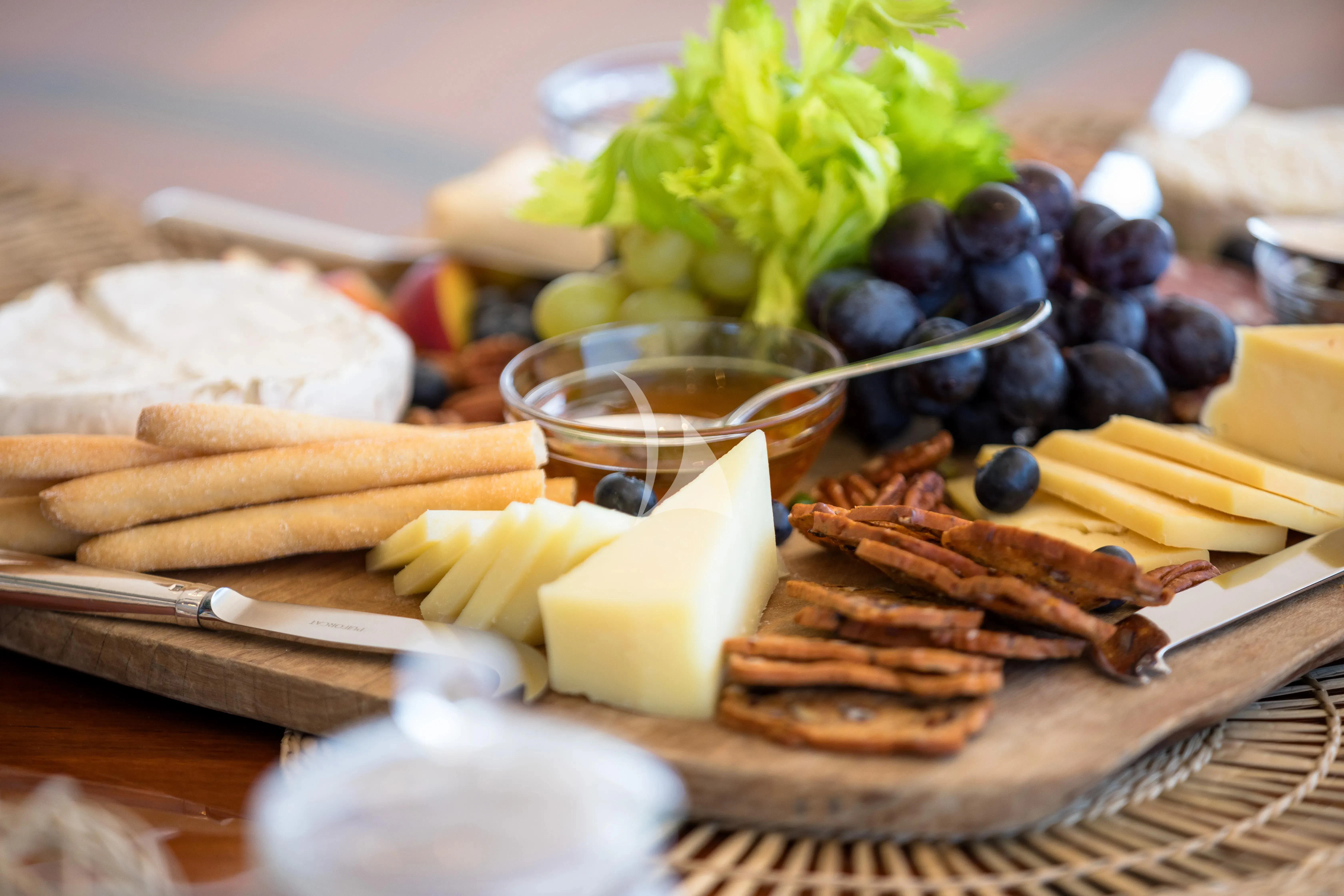 a plate of food aboard BOADICEA Yacht for Sale