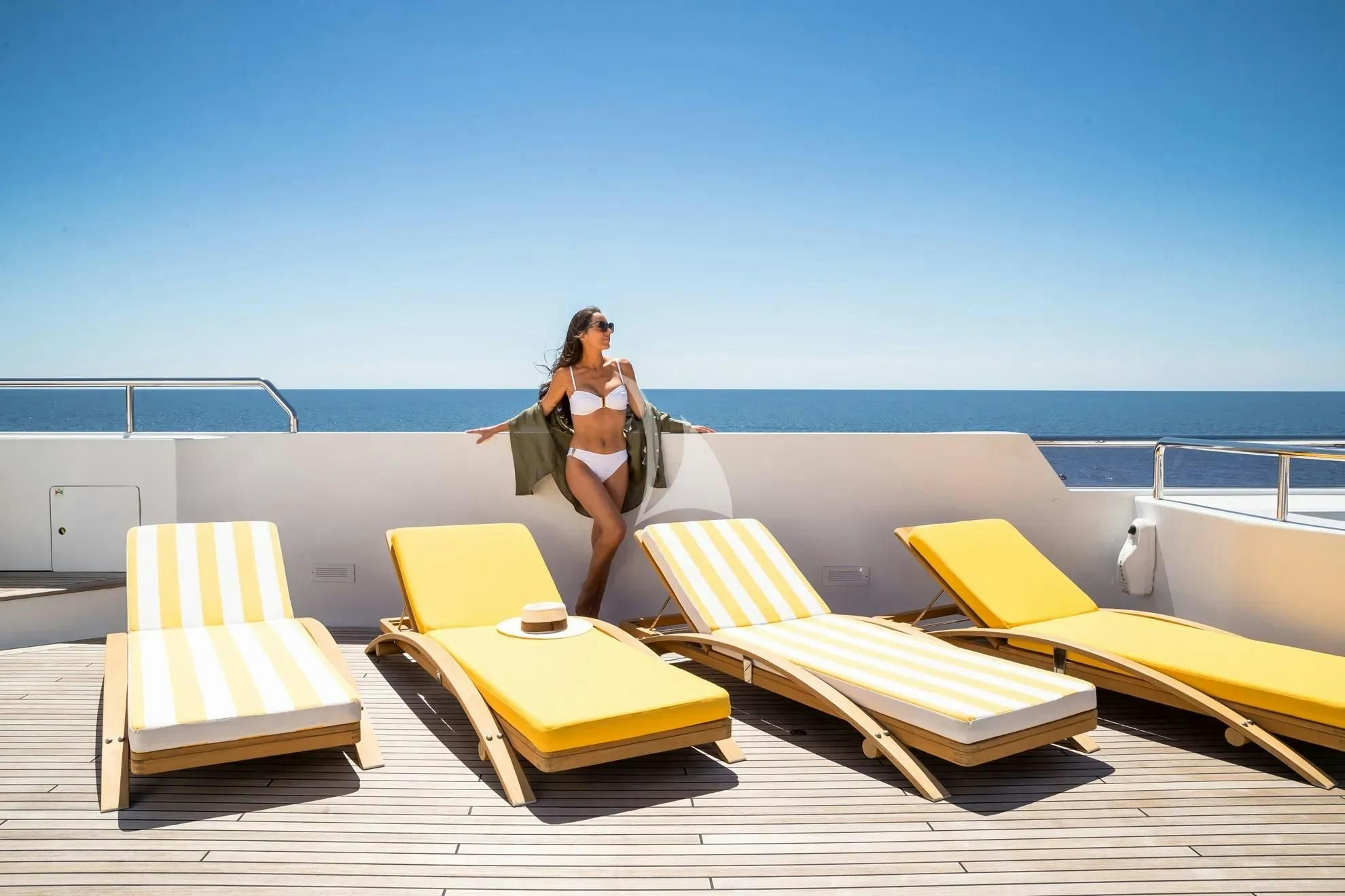 a person standing on a boat aboard BOADICEA Yacht for Sale