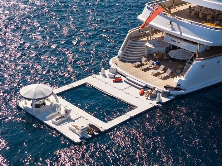 a boat on the water aboard BOADICEA Yacht for Sale