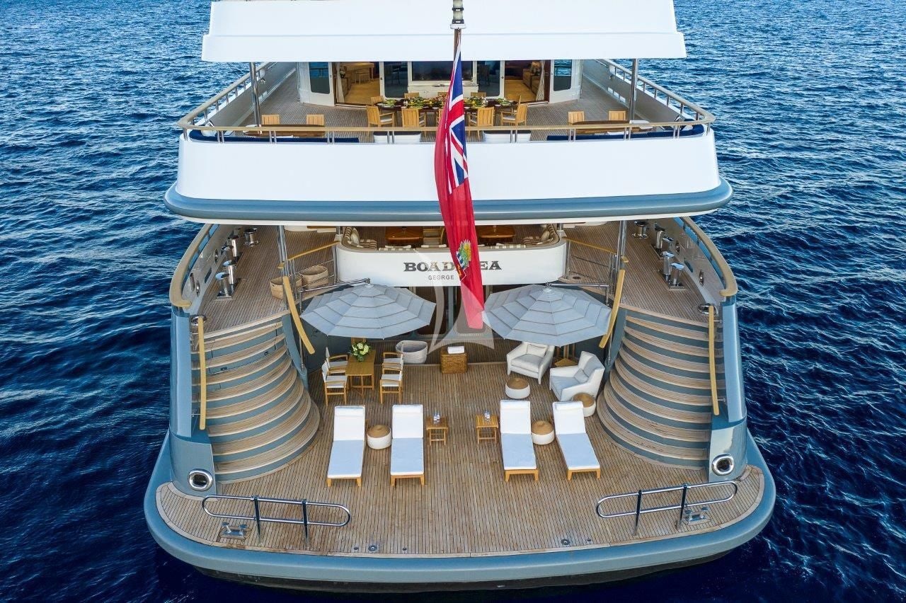a boat on the water aboard BOADICEA Yacht for Sale