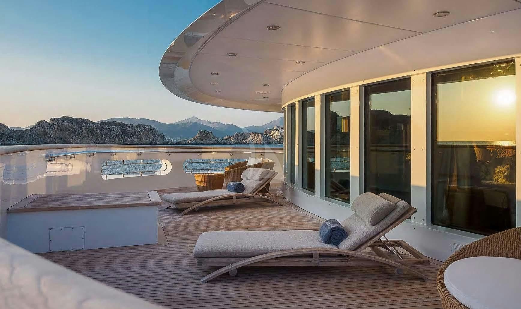 a room with a large pool aboard BOADICEA Yacht for Sale