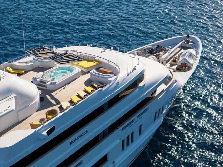 a boat on the water aboard BOADICEA Yacht for Sale