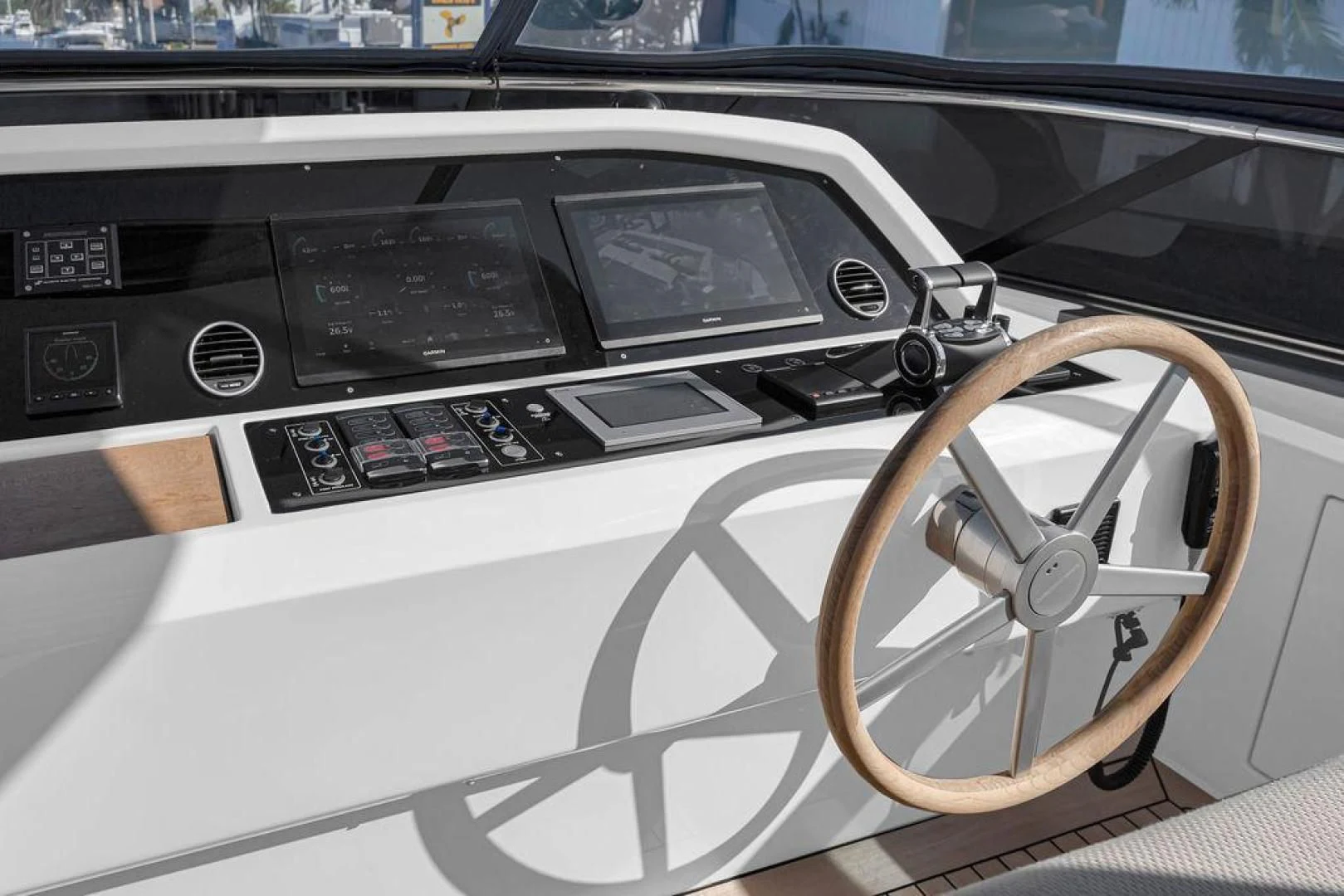 the interior of a car aboard JUJU Yacht for Sale